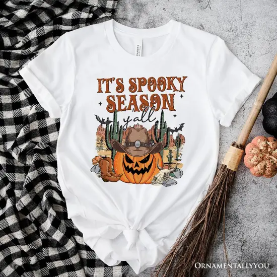 It's Spooky Season Y'all T-Shirt, Funny Western Halloween Tee for Pumpkin Cowboys {6}