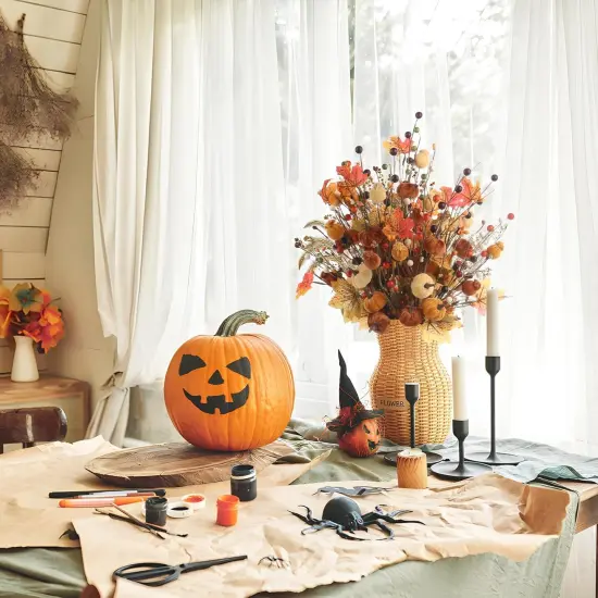 4PCS Fall Decor Vase Arrangement - White Berry {5}