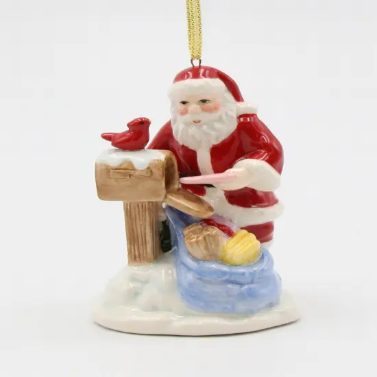 Ceramic Christmas Santa With Mail Box Ornament, Home D&eacute;cor, Gift for Her, Gift for Mom, Kitchen D&eacute;cor, Christmas D&eacute;cor {2}
