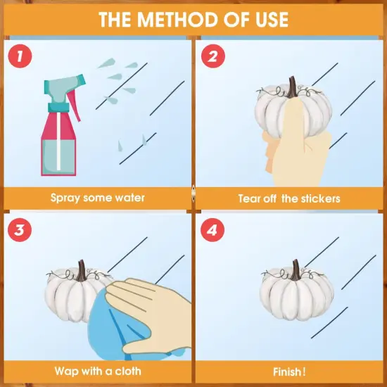 50 PCS Fall Window Cling Sticker, Thanksgiving Autumn Harvest Colorful Leaves {4}