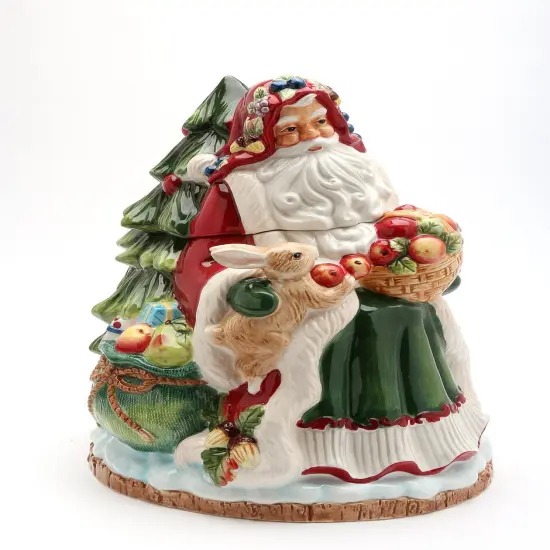 Ceramic Santa Fruitful Holiday Cookie Jar, Home D&eacute;cor, Gift for Her, Gift for Mom, Kitchen D&eacute;cor, Christmas D&eacute;cor {3}