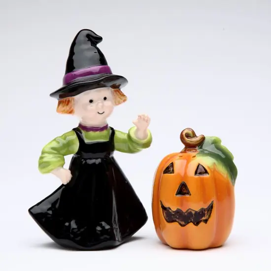 Ceramic Pumpkin & Witch Salt & Pepper Shakers, Home D&eacute;cor, Gift for Her, Gift for Mom, Kitchen D&eacute;cor, Fall D&eacute;cor, Halloween D&eacute;cor {3}