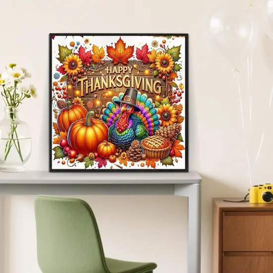 Happy Thanksgiving Turkey Diamond Painting Kits for Adults {2}