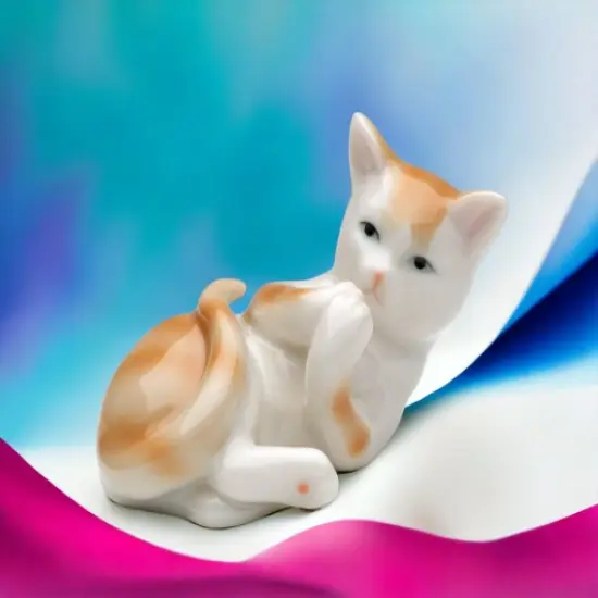 Ceramic Rolling Cat Figurine, Home Décor, Gift for Her, Gift for Mom, Gift for Daughter, Cat Lovers Gift, Pet Loss Gift {2}