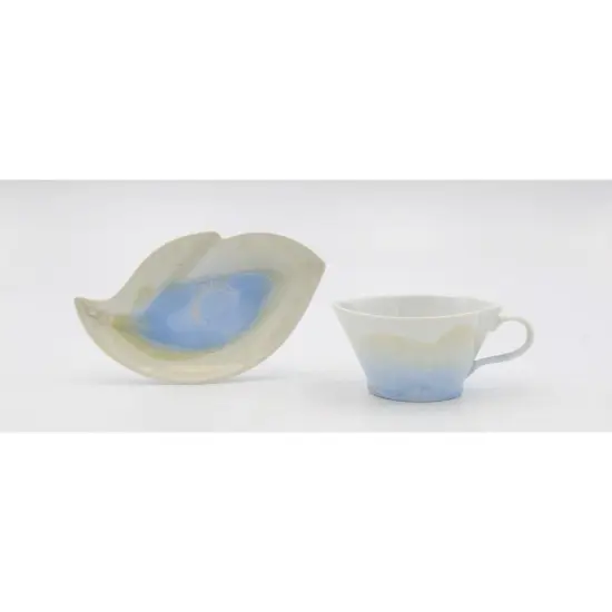 Ceramic Crystalline Glaze Cup and Saucer, Afternoon Tea, Gift for Her, Kitchen Decor {4}
