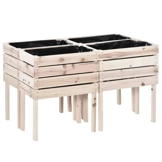 4 Piece Wooden Raised Garden Bed Planter Box for Small Spaces {1}
