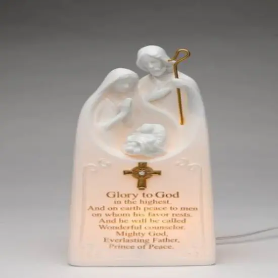 Ceramic Holy Family Nativity Nightlight, Home Décor, Religious Décor, Religious Gift, Church Décor, Baptism Gift {3}