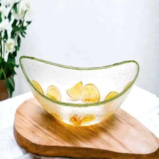 Hand painted glass lemon drop candy dish, salad dish, Home D&eacute;cor, Gift for Her, Gift for Mom, Vanity D&eacute;cor, Bedroom Decor, Kitchen Decor {1}