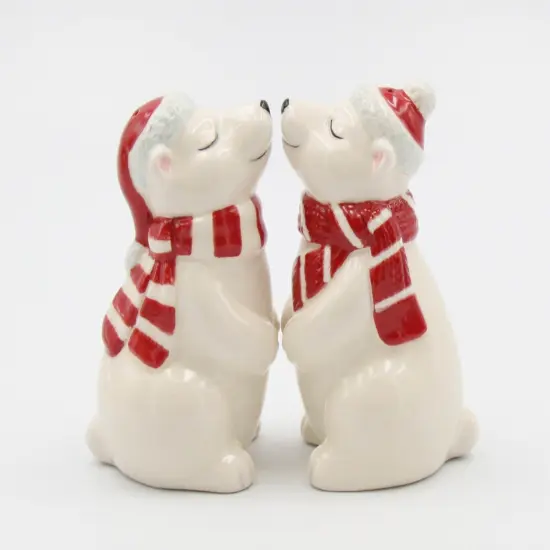 Ceramic Christmas Polar Bear Salt And Pepper Shakers, Home Décor, Gift for Her, Gift for Mom, Kitchen Décor, Christmas Décor {2}