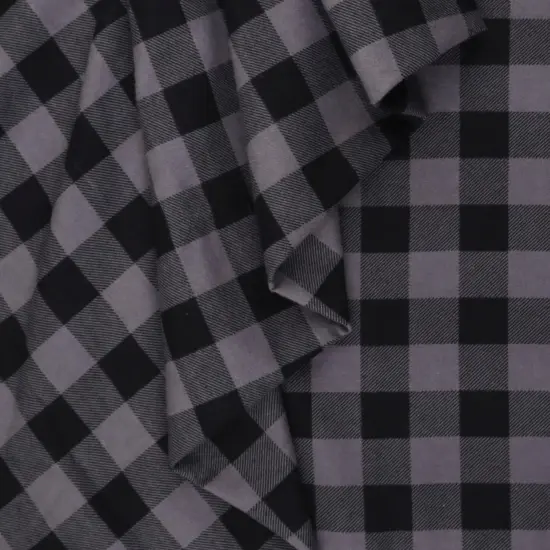 Mook Fabrics Buffalo Plaid Flannel Fabric [43 in. Wide] - By The Yard Silver {2}