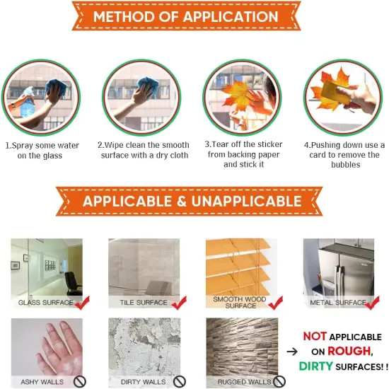 216 Pcs Fall Window Clings Stickers Fall Window Decorations {2}