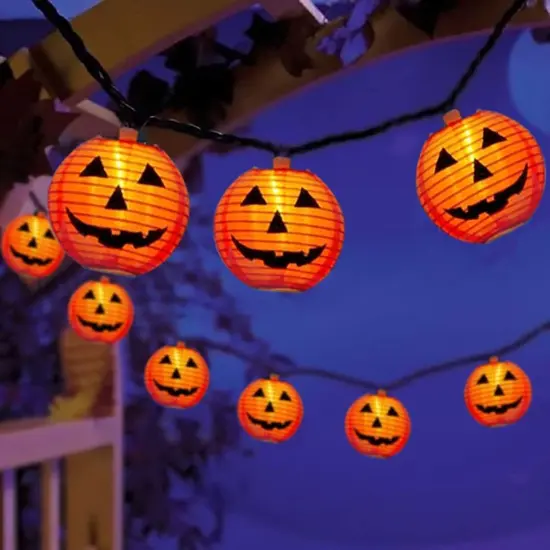 8.5Ft Pumpkin Lantern String Lights {1}