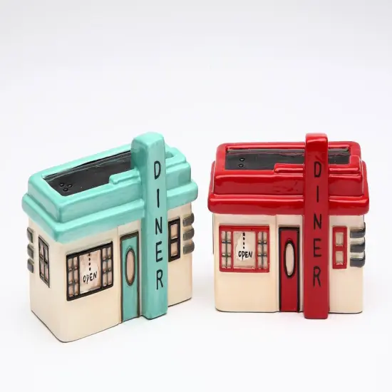 Ceramic Diner Salt & Pepper Shakers, Home Décor, Gift for Her, Gift for Mom, Kitchen Décor, Restaurant Decor {3}