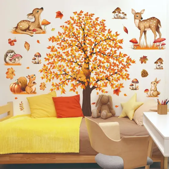 Large Autumn Fall Wall Decals - Maple Tree {4}