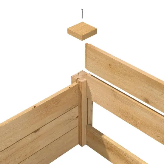 Natural Cedar Wood 8ft Raised Garden Bed with Dovetail Interlocking {3}