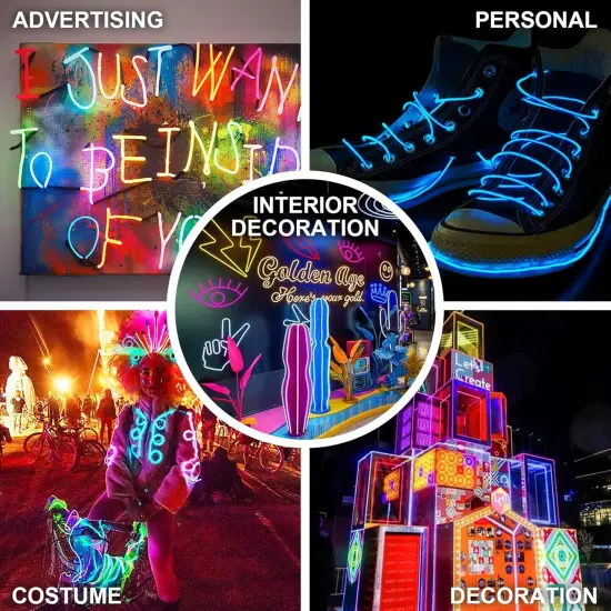 EL Wire 5 Pack-9.8ft Portable Neon Rope {3}