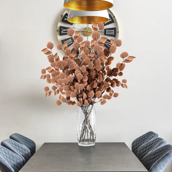 6 Pcs Fall Artificial Eucalyptus Stems (Dark Brown) {5}