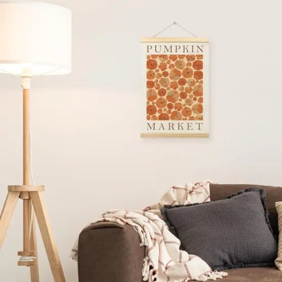 Fall Pumpkin Market Poster Hanger Frame, Autumn Pumpkin Flowers Hanging {4}