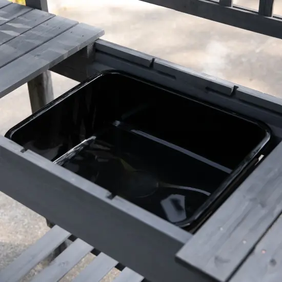 Outdoor Wood Potting Bench with Expandable Top and Sink {4}