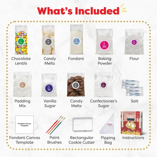 Baketivity Masterpiece Cookies Kids Baking Kit - Cooking Kit for Kids with Premeasured Ingredients, Step by Step Instructions, Paint Brushes, Art Lessons -... {4}