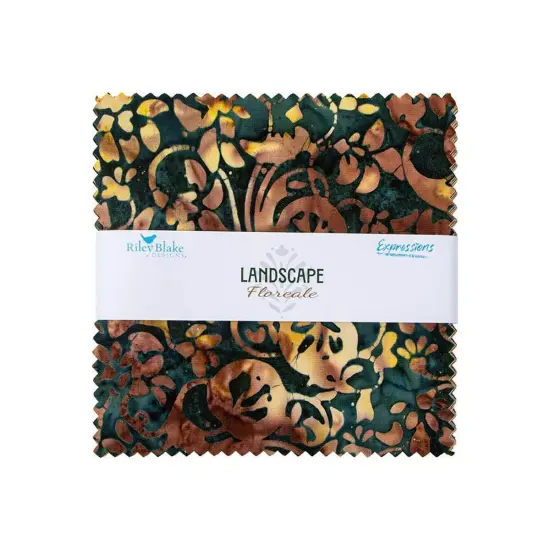 Expressions Batiks 5" Square Pack (Charm Pack / 5" Stacker) in Landscape Floreale by Riley Blake Designs for Riley Blake (5-23216-42) {1}