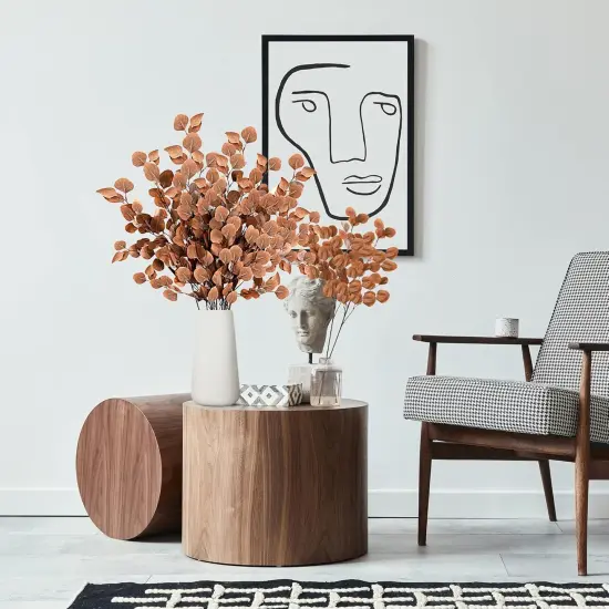 6 Pcs Fall Artificial Eucalyptus Stems (Dark Brown) {3}