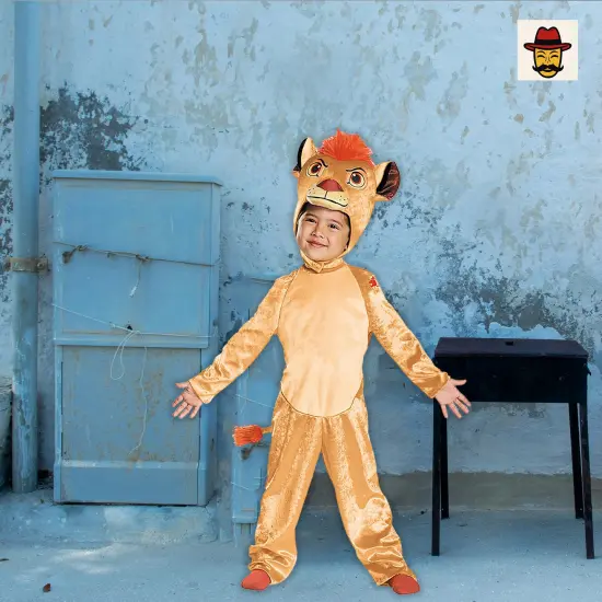 Kids Classic Disney Lion Guard Kion Costume Plush Jumpsuit Tail Headpiece {3}