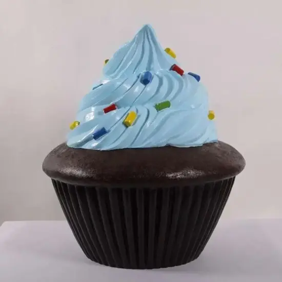 Blue Frosting Chocolate Cupcake Over Sized Statue {4}