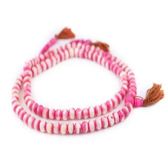 The Bead Chest Pink Rustic Bone Mala Beads (10mm) {3}