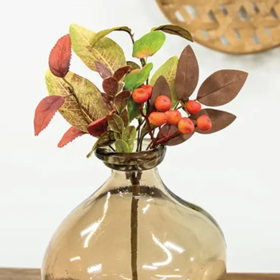 10&rdquo; Fall Decorative Gooseberry Pick with Orange Berries Autumn Foliage and Brown Stem {2}