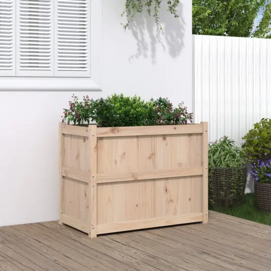 vidaXL Garden Planter 35.4"x19.7"x27.6" Solid Wood Pine {1}