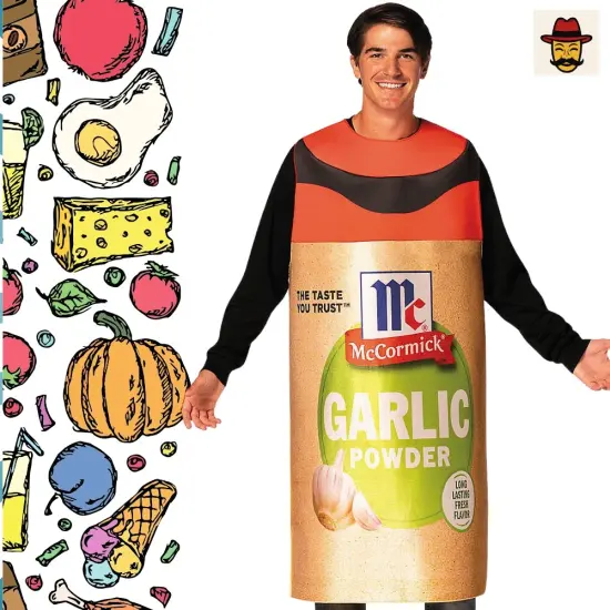 Adults McCormick Garlic Powder Spice Costume Funny Seasoning Outfit {3}