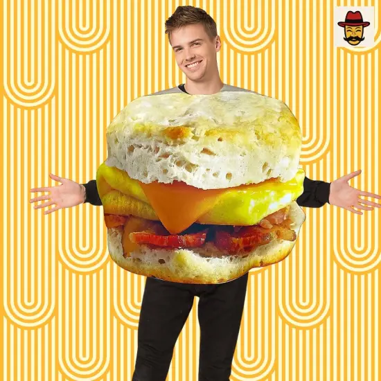 Get Real Breakfast Sandwich Adult Costume Funny Food Tunic Outfit {4}