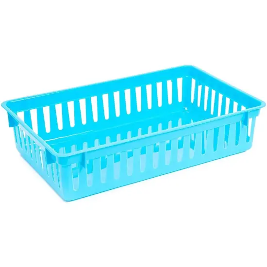 8 Pack Colorful Storage Bins for Classroom - Small Plastic Baskets for Organizing Shelves, Arts, Crafts, Desks, Toys (4 Colors, 10.3x6.5x2.3 in) {7}
