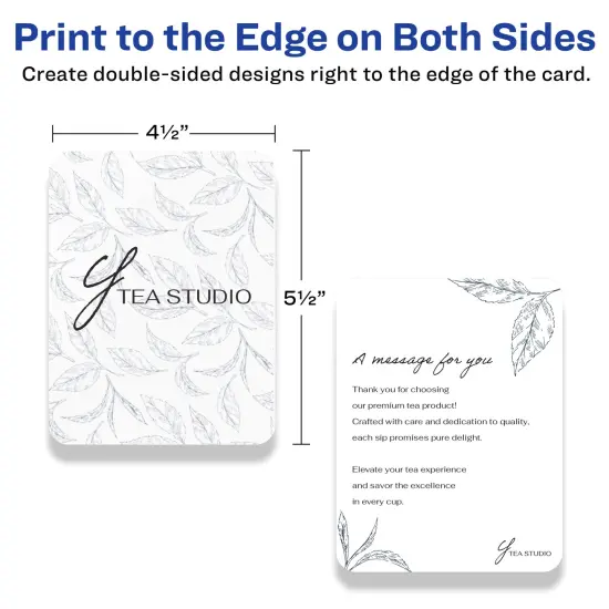 Avery Printable Matte White Corner Cards with Sure, 4.25" x 5.5" Rectangle Rounded Corne {6}