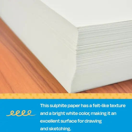 Sax Sulphite Drawing Paper, 50 lb, 12 x 18 Inches, Extra-White, Pack of 500 {7}