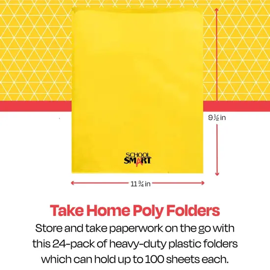 School Smart Take Home Folder, Yellow, Set of 24 {7}