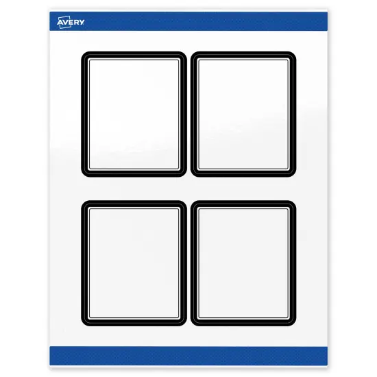 Avery Printable Rectangle Labels, Double Black Border, 4" x 3-1/3", Glossy White Rectangle Labels, Permanent, Laser/Inkjet, 40ct, Great for Product Labels {1}