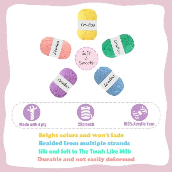 Beginner Crochet Kits with 5 Crochet Yarn {3}