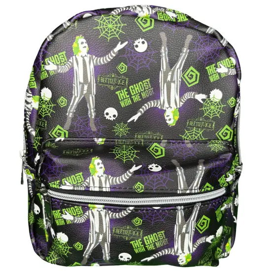 Beetlejuice All Over print 10" Mini Deluxe Backpack with 1 Front pocket {3}