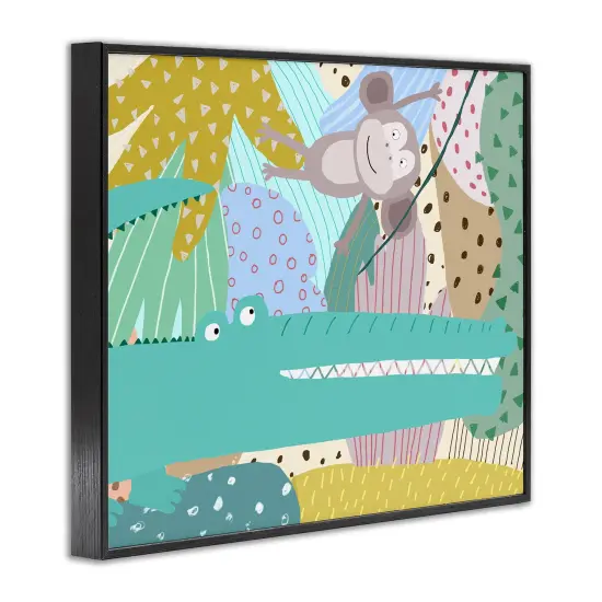 Stupell Industries Wild Animals in Patterned Jungle Framed Giclee By Carla Daly {3}