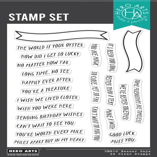 Hero Arts Clear Stamps 4"X6"-Banner Days {1}