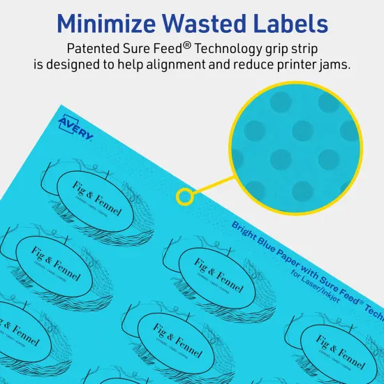Avery Bright Blue Paper Labels, 1-1/8" x 2-1/4" Oval {4}