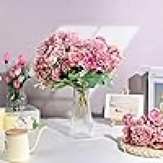 Silk Flowers Fake Peony Bouquet Faux Peonies- Purple Red {3}