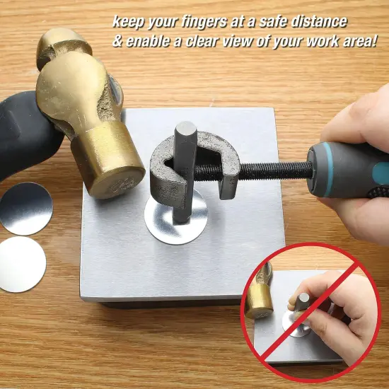 The Beadsmith Metal Stamp Holder, 6 inches, Metal Stamping Tool, with Grey & Aqua Textured Comfort Grip Handle, Holds Stamps in Place with a Safe and Secure Grip. {5}