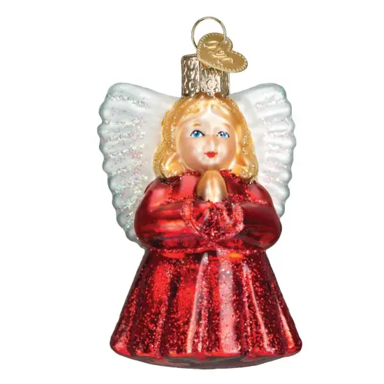 Old World Christmas 3.0 Inch Baby Angel Tree Ornament , Religious Praying Ornament Red {1}