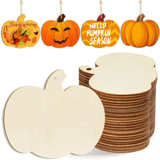 Wooden Pumpkins Ornaments to Paint Halloween Thanksgiving {1}