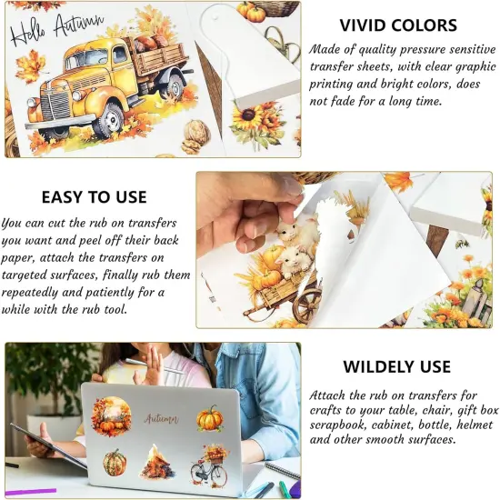 6 Sheets Fall Rub on Transfers for Craft {5}