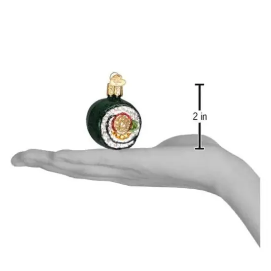 Old World Christmas 2.0 Inch Sushi Roll Christmas Tree Ornament , Ornament Fish Green {2}