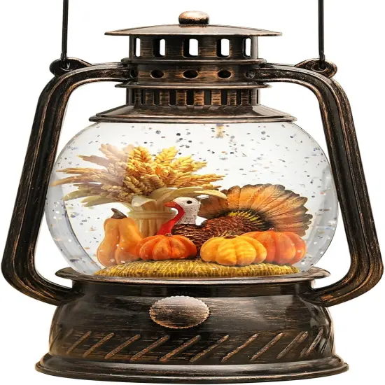 Thanksgiving Decoration Snow Globes Fall Gifts with Time Fall Snow {4}